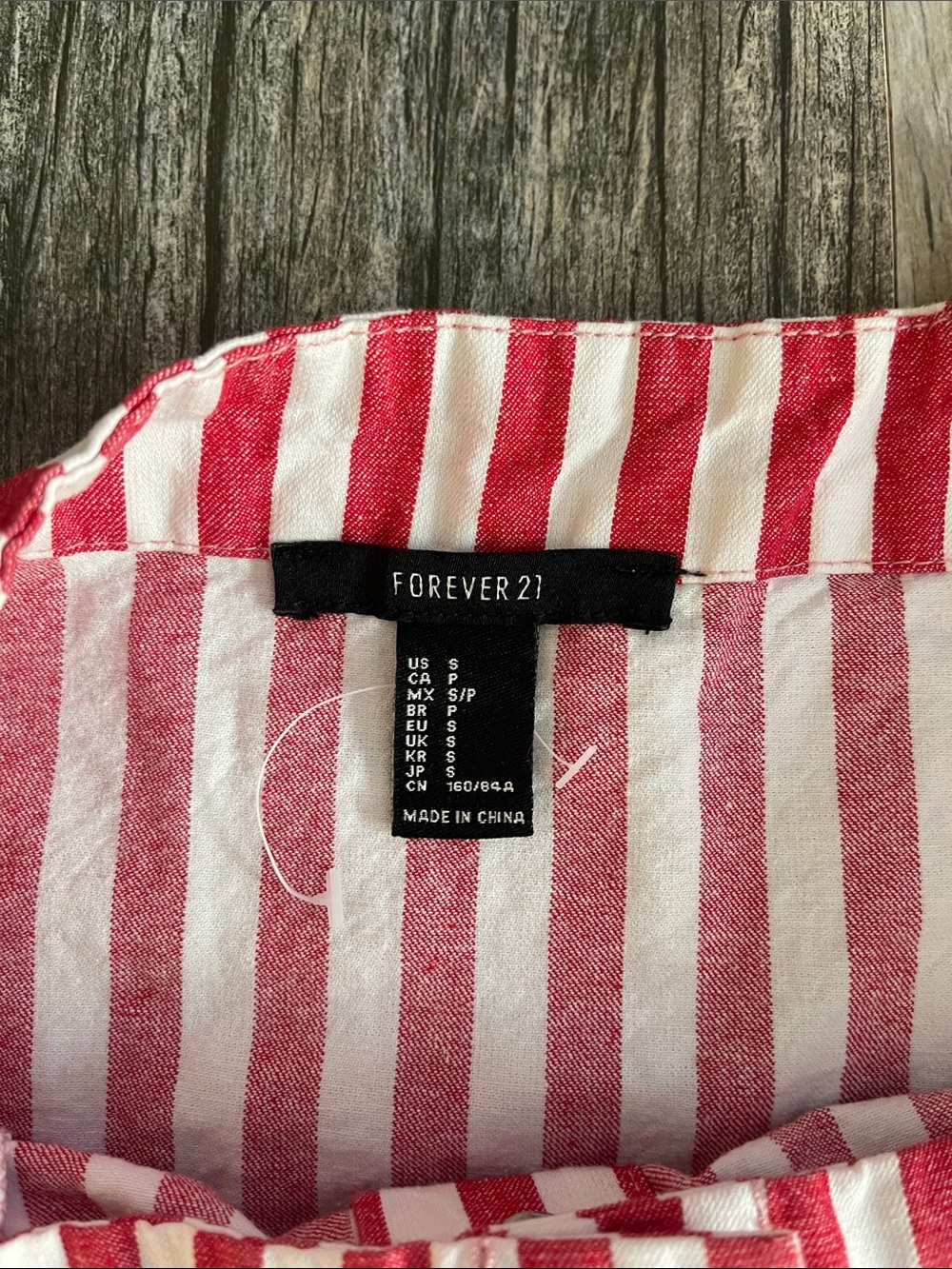 Forever 21 Red and White Striped Button-Front Skirt - Picture 2 of 3
